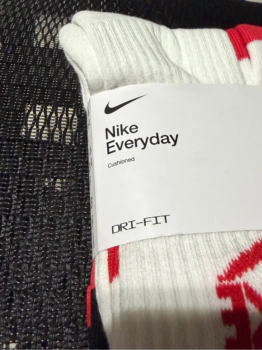 Nike White Crew Athletic Socks with Red Accents (6-Pack)
